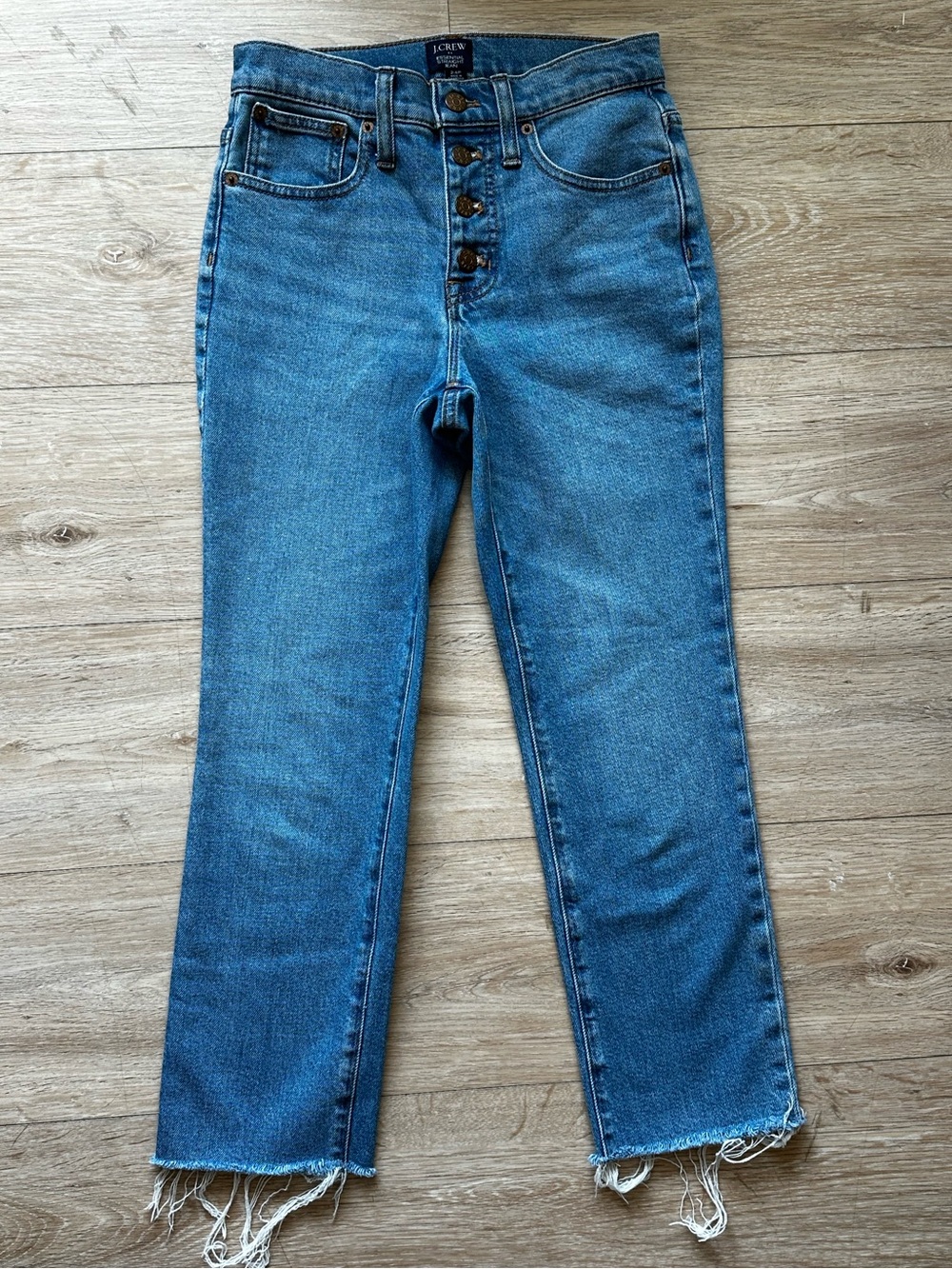 J. Crew Straight-Leg High-Rise Jeans in Medium Blue